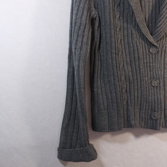 New York & Co Gray Knit Sweater Cardigan Button Front Size L - Picture 5 of 9
